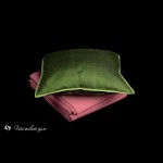 Темно-зеленая шелковая наволочка с вышивкой